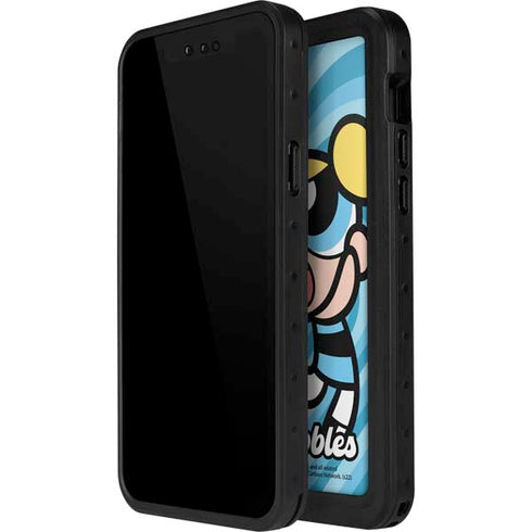 Cartoon Network Powerpuff Girls Bubbles Blue Hearts iPhone 15 Waterproof Case